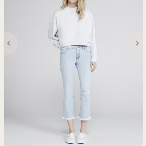 J Brand Selena Mid Rise Bootcut Crop Gigi Destruct - Picture 1 of 12